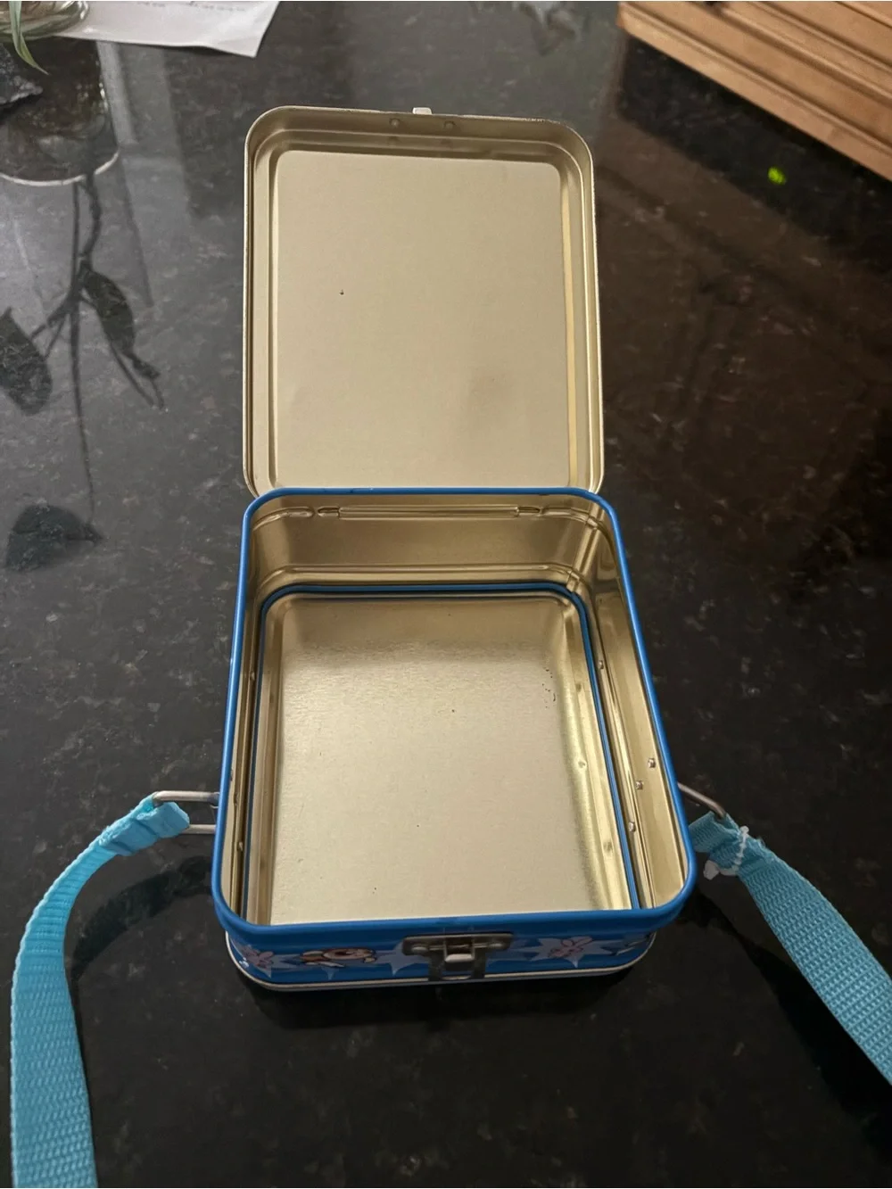 Powerpuff Girls Tin box with strap in Light Blue